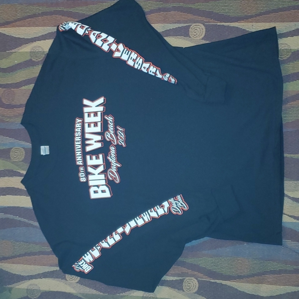 80th Anniversary 2021 Bike Week mens long sleeve graphic tee